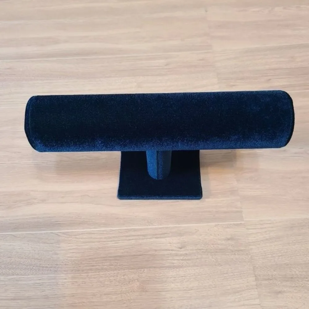 Teal Blue Velvet T-Bar Jewelry Display Stand Bracelet Watch Holder Organizer